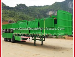 40-60 Tons Cargo Transport 3 Axles Side Wall Semi Trailer