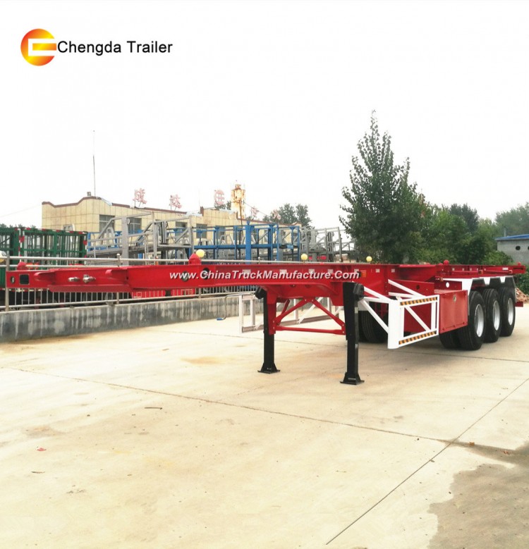 3 Axle 20FT Flatbed Container Skeleton Semi Trailer
