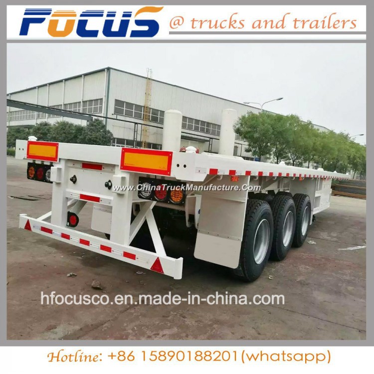 CCC ISO 3-Axles 40FT Flatbed Container Truck Semi Trailer