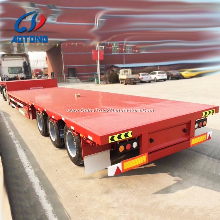China Manufacture 3axle 13m Flatbed Container Semi Trailers