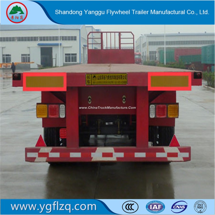 Flywheel Cargo Flatbed Semi Trailer with High Strength Mechanical Suspension