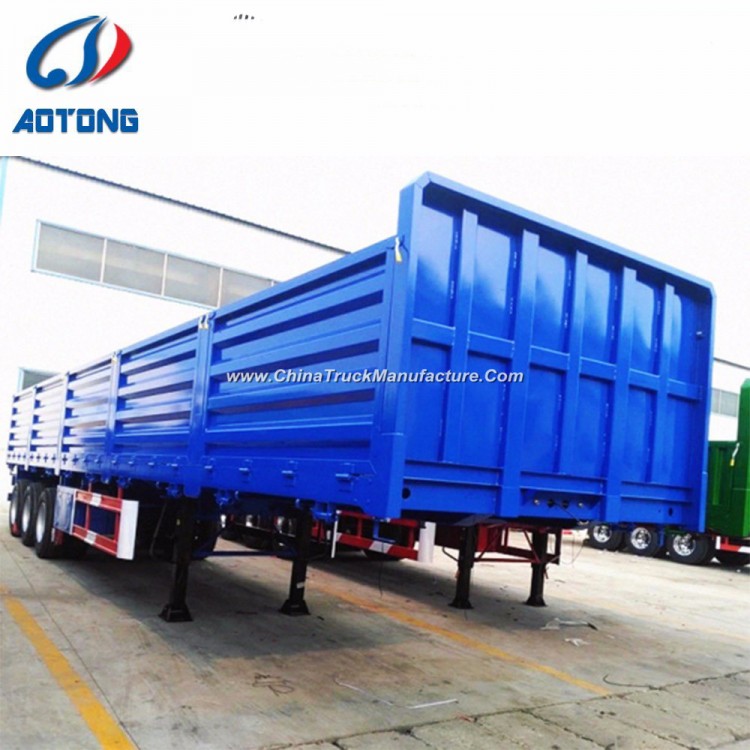 Used 40foot Second-Hand 600mm Side Wall Cargo Flatbed Semi Trailer