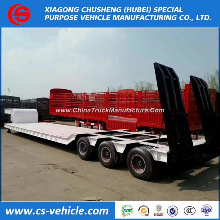 3 Axles 50t Lowbed Trailer 60t Lowbed Semi Trailer