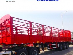 3 Axles Truck Flatbed Stake House Bar Fence Semi Trailer
