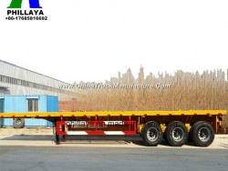 High Bed 40FT Flatbed Container Chassis Platform Semi Trailer