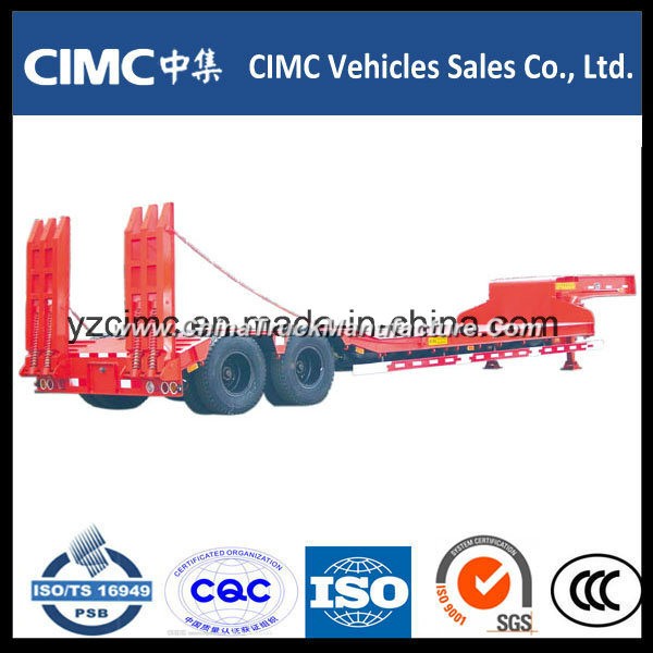 Cimc 2 Axle 30 Ton Low Bed Semi Trailer