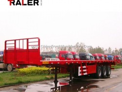 20-40FT Container Truck High Bed 3 Axle Flatbed Semi Trailer