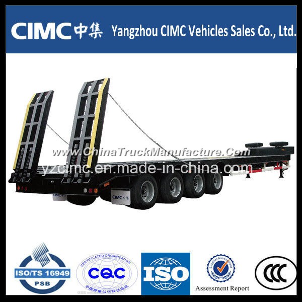 Cimc Low Bed Truck Semi-Trailer for Excavator Trasnsportation
