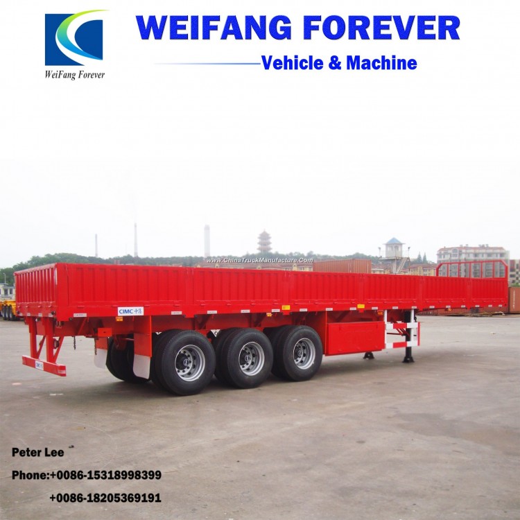 Side Wall Removable Container Cargo Transport Truck Semi Flatbed Trailer