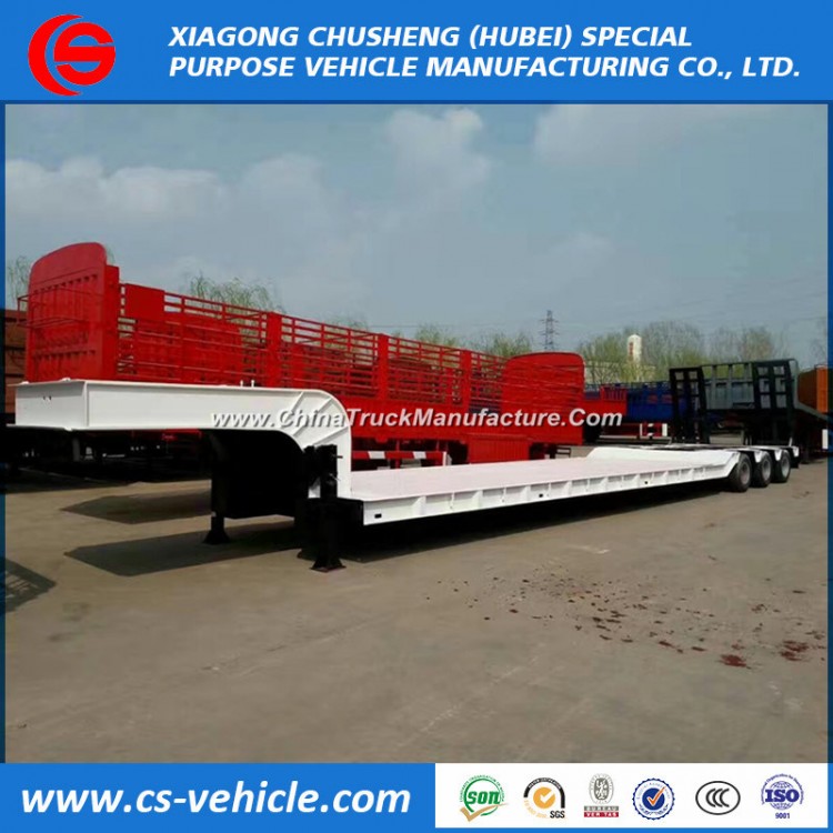 Factory Selling 60t Lowbed Trailer 50t Lowbed Semi Trailer