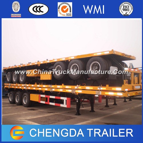 3 Axle 40 Feet High Bed Flatbed Container Semi Trailer