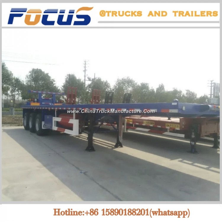 40tons Payload Bulk Cargo Flatbed Container Semi Trailer