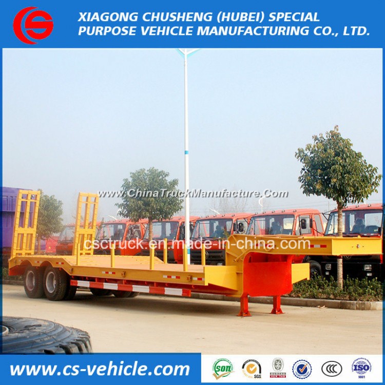 Factory Selliing 2 Axle 45 Tons Low Loader/Lowboy/Lowbed Semi Trailer with Mechanical Ramp