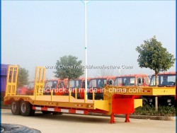 Factory Selliing 2 Axle 45 Tons Low Loader/Lowboy/Lowbed Semi Trailer with Mechanical Ramp