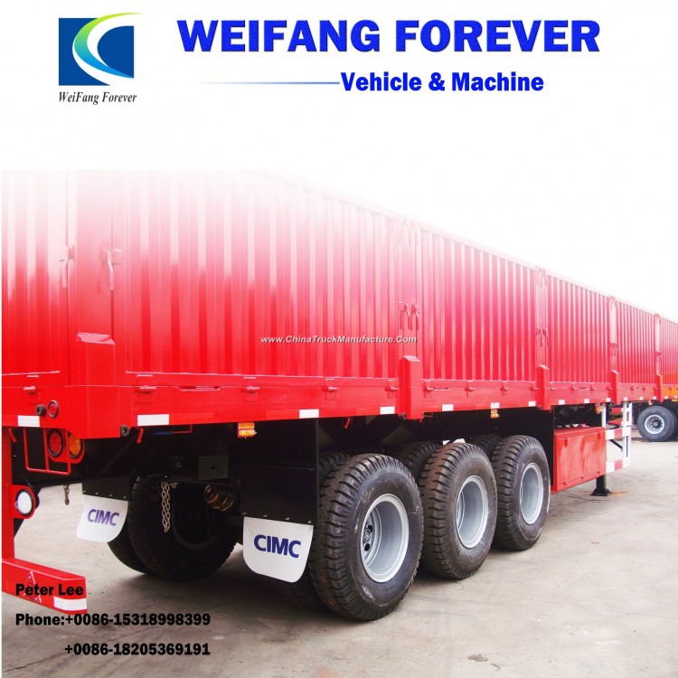 Weifang Forever Side Wall Removable Container Cargotransport Truck Semi 40FT Flatbed Trailer