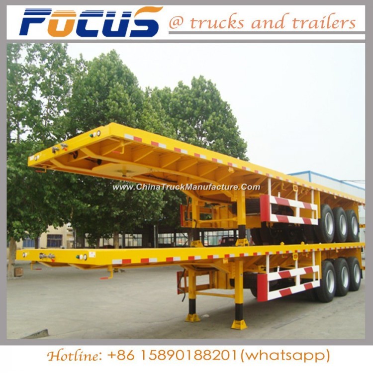 China Truck Trailer Manufacturers Flatbed Container Semi Trailer for Sale