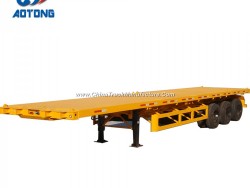 China Manufacture 20FT/40FT 3 Axle Flatbed Container Semi Trailers