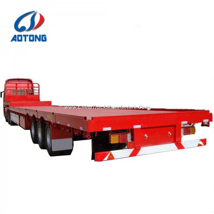 China Manufacture 3 Axle Flatbed Container Semi Trailer for Sale
