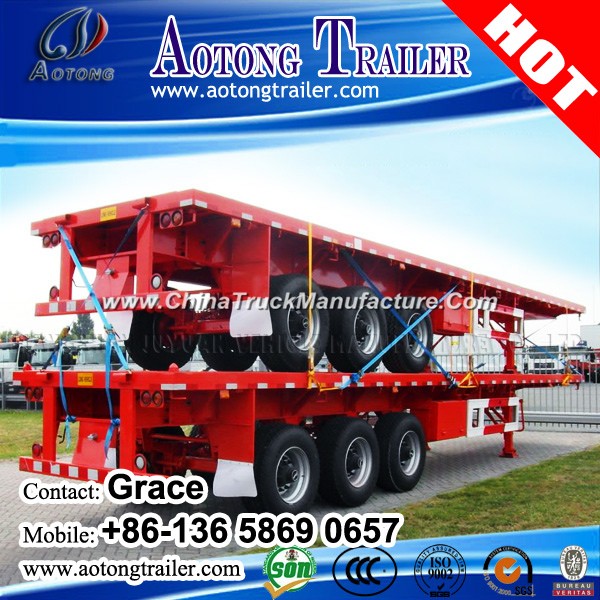 Aotong Container Trailer, Flatbed Semi Trailer for Sale
