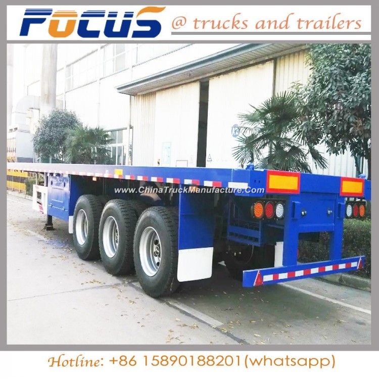 Tri-Axles 40FT Long Vehicles, Flatbed Trailer, Container Trailer, Semi Trailer