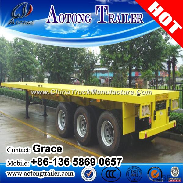 20FT 40FT Flatbed Semi Trailer, Tri-Axle Flatbed Trailer, Container Chassis, 2 Axles 3 Axles Contain