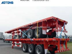 Hot Sale 3 Axle 40ft Flatbed Semi Trailer for Container
