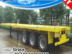 2 Axles 3 Axles 20FT 40FT Flatbed Semi Trailer, Tri-Axle Flatbed Trailer, Container Chassis, Contain