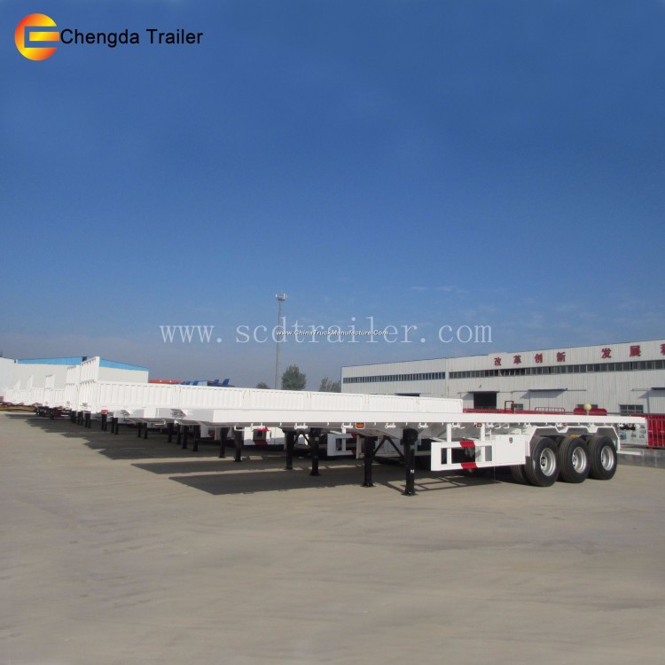 3 Axle Flatbed 40 Ton 40ft Container Semi-Trailer
