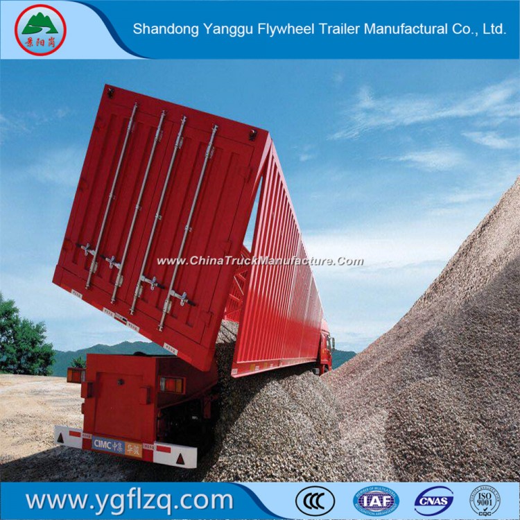 Hydraulic Dump Construction Material 3 Axle Tipping Truck Semi Side/Back Loader Trailer