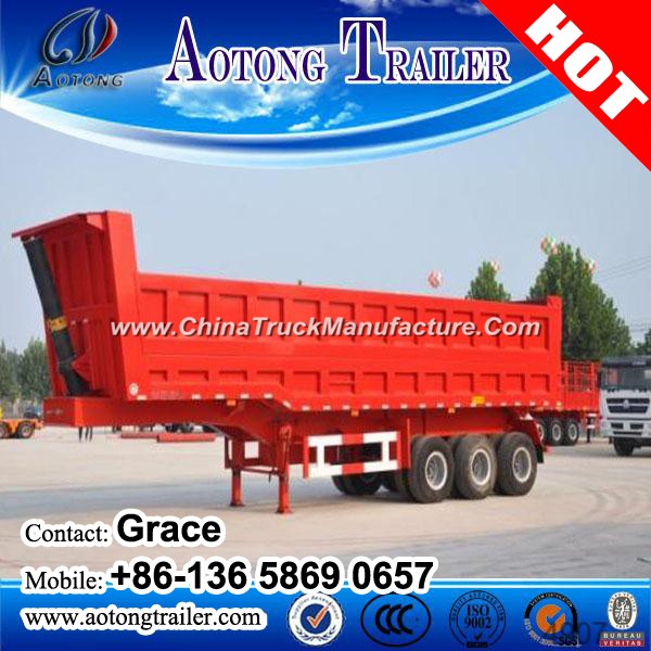 2 Axles 3 Axles 4 Axles 20-40cbm 30tons-80tons  Tractor Hydraulic Cylinder Tipping Trailer, Tip