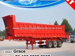 2 Axles 3 Axles 4 Axles 20-40cbm 30tons-80tons  Tractor Hydraulic Cylinder Tipping Trailer, Tip