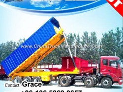 China Hyva Hydraulic Cylinder End Tipper Truck Trailer, Rear Dump Tipper Truck Trailer, Side Tipping