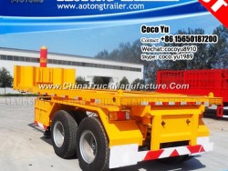 Double-Axles 20′ Container Unloading Flatbed Trailer with Twist Lock