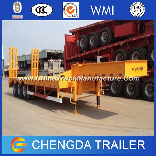 Heavy Duty Machine Transport Truck Trailer Flat Low Bed