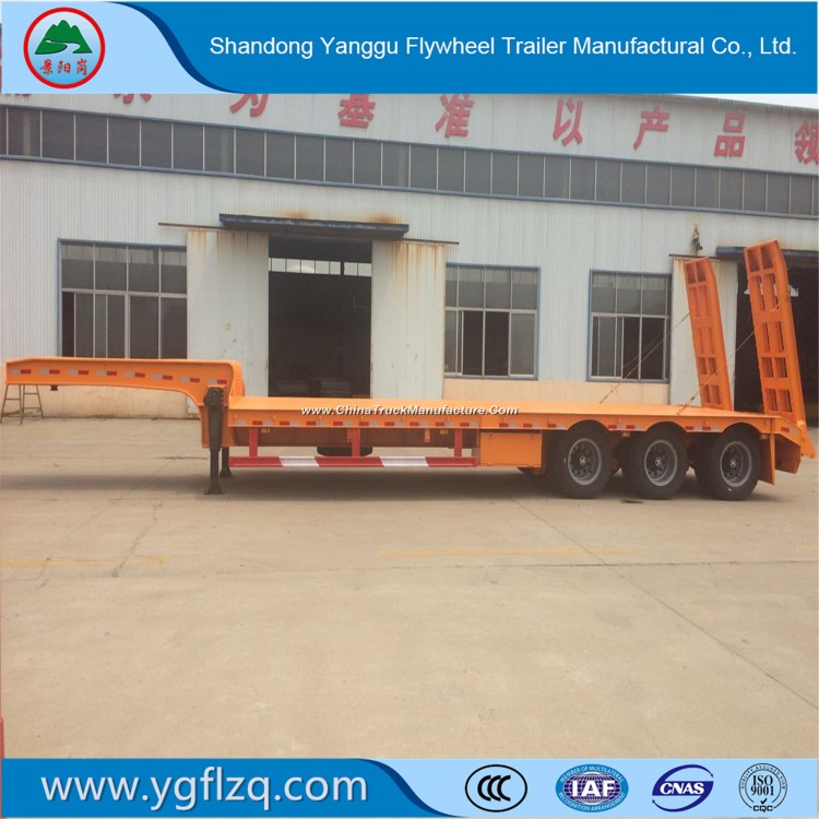 Good Price Heavy Duty Excavator Transport Low Bed Semi Truck Trailer From Shandong