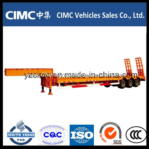 Cimc 50 Tons 3 Axles Low Bed Truck Trailer