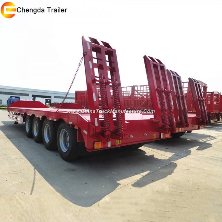 4 Axles 80tons Heavy Duty Low Bed Truck Trailer Price