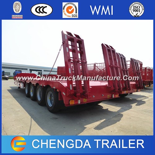 3 Axles and 4 Axles 60tons 80tons Heavy Duty Leaf Spring Low Bed Truck Semi Trailer Price