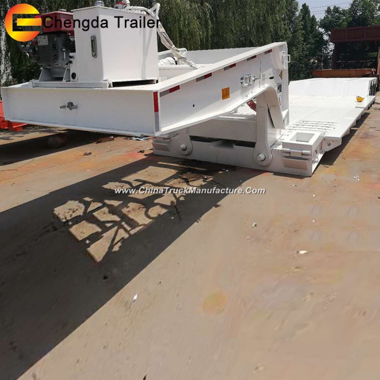60tons 3 Axle Hydraulic Gooseneck Low Bed Truck Trailer for Sale