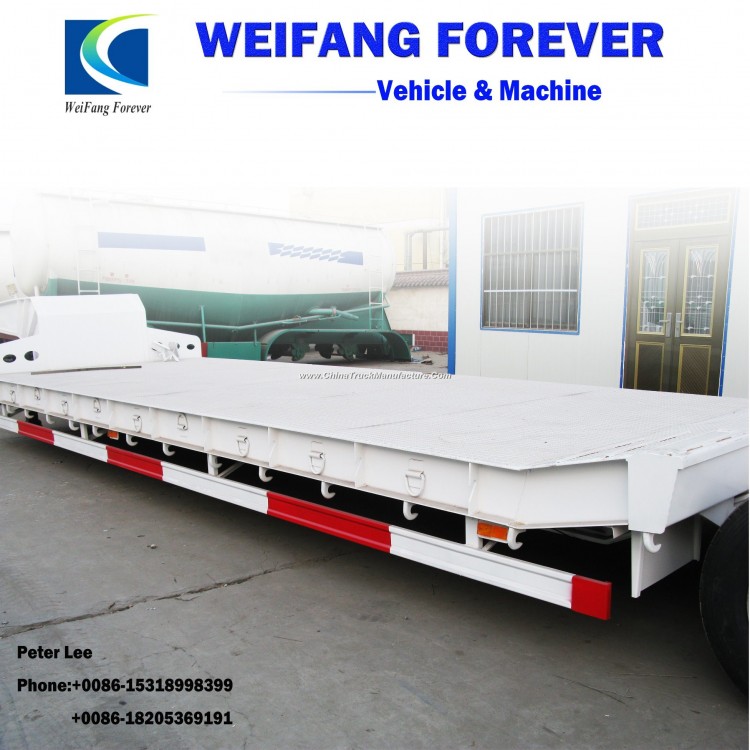 3axles Low Bed Flatbed Utility Cargo Semi Truck Trailer