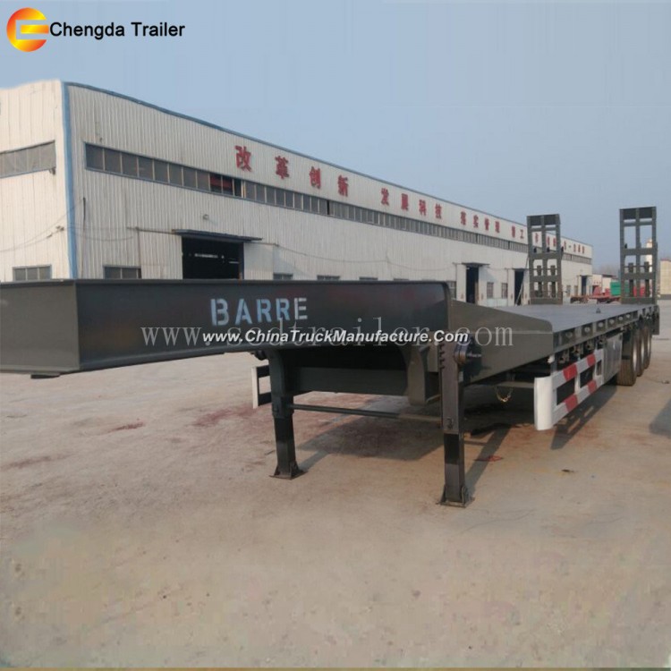 120ton 4 Axle 80-100ton Lowbed Low Bed Semi Trailer