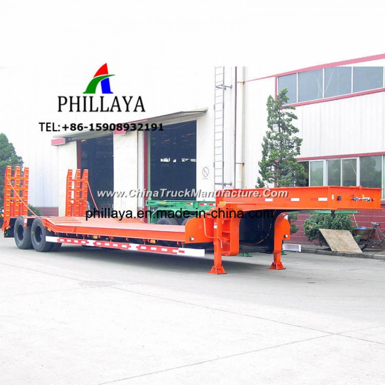 2 3 4 Axles Lowbed Low Bed Heavy Loader Semi Truck Trailer