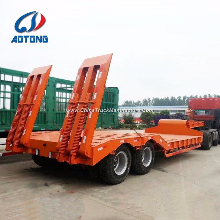 Hot Sale High Quality 2axle Lowbed Semi Trailer/Lowboy Trailers Dimensions
