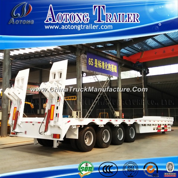 China 3axles Excavator Transport Gooseneck Lowboy/Lowbed Semi Truck Trailer 60t China