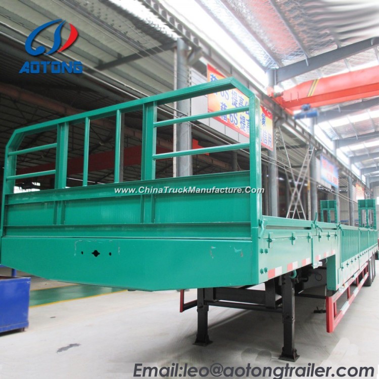 Transport 3axles Excavator Lowboy/Lowbed Semi Truck Trailer 70t China