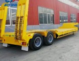 China White 3axles Excavator Transport Gooseneck Lowboy/Low Bed/Lowbed Semi Truck Trailer 70t