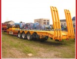 China Yellow Excavator Transport Gooseneck Low Bed Lowboy Tri-Axle Lowbed Semi Trailer
