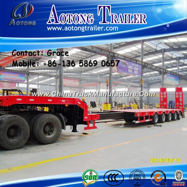Heavy Duty Low Bed Trailer 80 Ton and Widely Used 4 Axle Extendable Low Bed Trailer