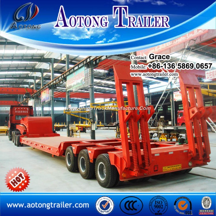 Original Widely Used Tyre Exposed 100t 3 Line 6 Axles Low Bed Semi Trailers for Sale