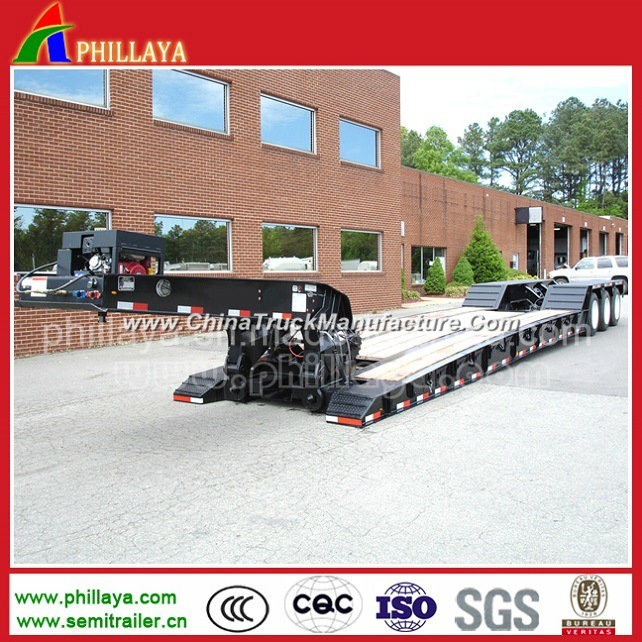 Front Loading Hydraulic Lowboy/ Low Loader Trailer for Sale